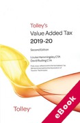 Cover of Tolley's Value Added Tax 2019-20: 2nd edition only (eBook)