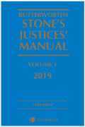 Cover of Butterworths Stone's Justices' Manual 2019