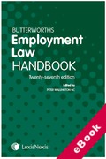 Cover of Butterworths Employment Law Handbook 2019 (eBook)