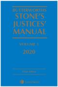 Cover of Butterworths Stone's Justices' Manual 2020