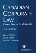 Cover of Canadian Corporate Law, Cases, Notes & Materials