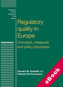 Cover of Regulatory Quality in Europe: Concepts, Measures and Policy Processes (eBook)