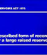 Cover of Reservoirs Act 1975: Prescribed Form of Record for a Large Raised Reservoir