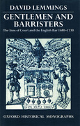 Cover of Gentlemen and Barristers: The Inns of Court and the English Bar 1680 - 1730