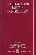 Cover of Good Faith and Fault in Contract Law