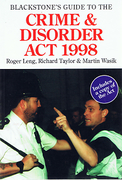 Cover of Blackstone's Guide to the Crime and Disorder Act, 1998