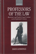 Cover of Professors of the Law: Barristers and English Legal Culture in the Eighteenth Century