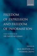 Cover of Freedom of Expression and Freedom of Information: Essays in Honour of Sir David Williams