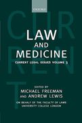 Cover of Current Legal Issues Volume 3: Law and Medicine