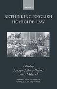Cover of Rethinking English Homicide Law