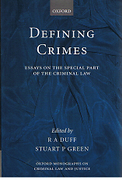 Cover of Defining Crimes: Essays on the Special Part of the Criminal Law
