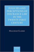 Cover of Policies and Perceptions of Insurance Law in the Twenty First Century