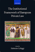Cover of The Institutional Framework of European Private Law