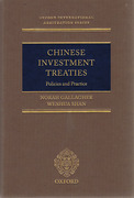 Cover of Chinese Investment Treaties: Policies and Practice