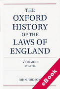 Cover of The Oxford History of the Laws of England Volume 2, 871-1216 (eBook)
