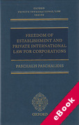 Cover of Freedom of Establishment and Private International Law for Corporations (eBook)