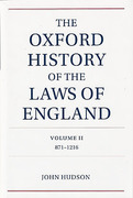 Cover of The Oxford History of the Laws of England Volume 2, 871-1216
