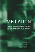Cover of Mediation: Principles and Regulation in Comparative Perspective