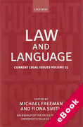 Cover of Current Legal Issues Volume 15: Law and Language (eBook)