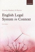 Cover of English Legal System in Context