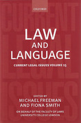 Cover of Current Legal Issues Volume 15: Law and Language