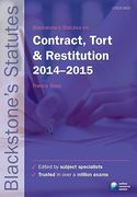 Cover of Blackstone's Statutes On Contract, Tort & Restitution 2014 - 2015