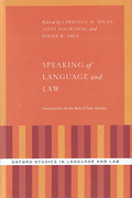 Cover of Speaking of Language and Law: Conversations on the Work of Peter Tiersma