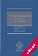 Cover of Whistleblowing: Law and Practice (eBook)