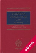 Cover of European Trade Mark Law: A Commentary (eBook)