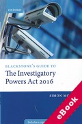 Cover of Blackstone's Guide to the Investigatory Powers Act 2016 (eBook)