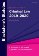 Cover of Blackstone's Statutes on Criminal Law 2019-2020