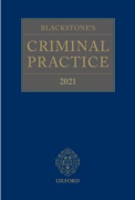 Cover of Blackstone's Criminal Practice 2021 (with Supplement 1 only)