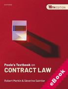 Cover of Poole's Textbook on Contract Law (eBook)