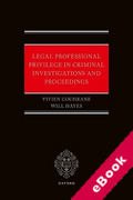 Cover of Legal Professional Privilege in Criminal Investigations and Proceedings (eBook)