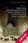 Cover of English Administrative Law from 1550: Continuity and Change (eBook)