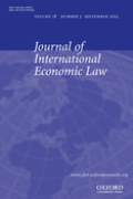 Cover of Journal of International Economic Law: Online Only