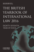 Cover of The British Yearbook of International Law: Online Only