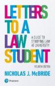 Cover of Letters to a Law Student: A Guide to Studying Law at University
