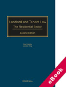 Cover of Landlord and Tenant Law: The Residential Sector (eBook)