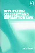 Cover of Reputation, Celebrity and Defamation Law