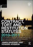 Cover of Routledge Student Statutes: Contract, Tort and Restitution Statutes 2010-2011
