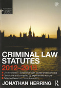 Cover of Routledge Student Statutes: Criminal Law Statutes 2012 - 2013