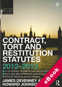 Cover of Routledge Student Statutes: Contract, Tort and Restitution Statutes 2012-2013 (eBook)