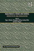 Cover of Transparency, Power, and Control: Perspectives on Legal Communication