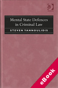 Cover of Mental State Defences in Criminal Law (eBook)
