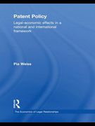 Cover of Patent Policy: Legal-Economic Effects in a National and International Framework