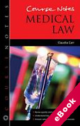 Cover of Course Notes: Medical Law (eBook)