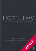 Cover of Hotel Law: Transactions, Management and Franchising (eBook)