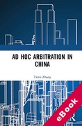 Cover of Ad Hoc Arbitration in China (eBook)