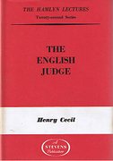 Cover of The Hamlyn Lectures: The English Judge